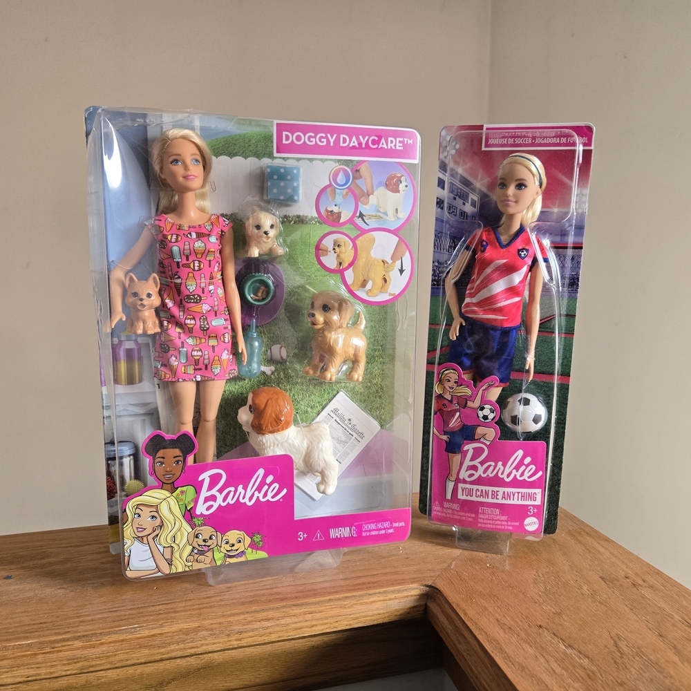 Barbie Doggy Daycare and Soccer Set - Pink and Blue